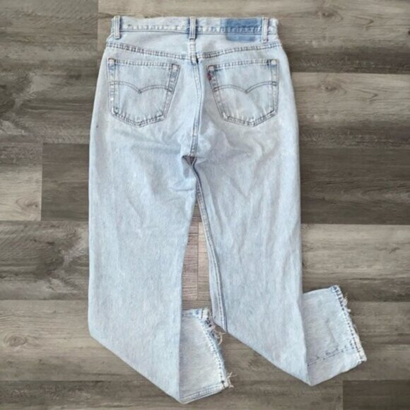 Levis 501 Original Jeans 1980s 80s Button Fly Distressed Batwing Vintage 32 x 30 - Picture 2 of 12